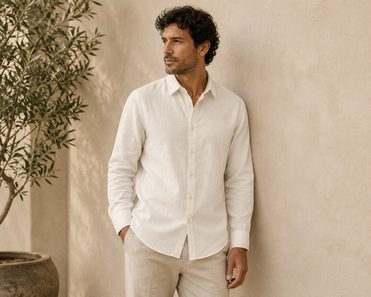 Natural Oat Premium Linen Shirt