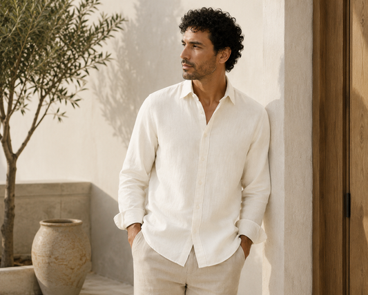 Sunset Rust Premium Linen Shirt