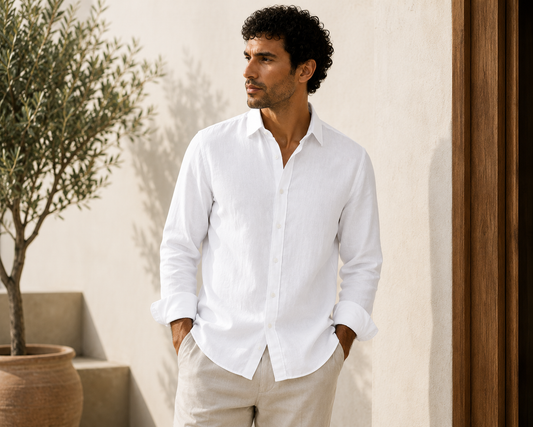 Alpine White Premium Linen Shirt
