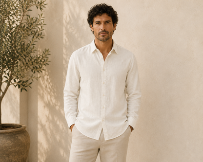 Natural Oat Premium Linen Shirt