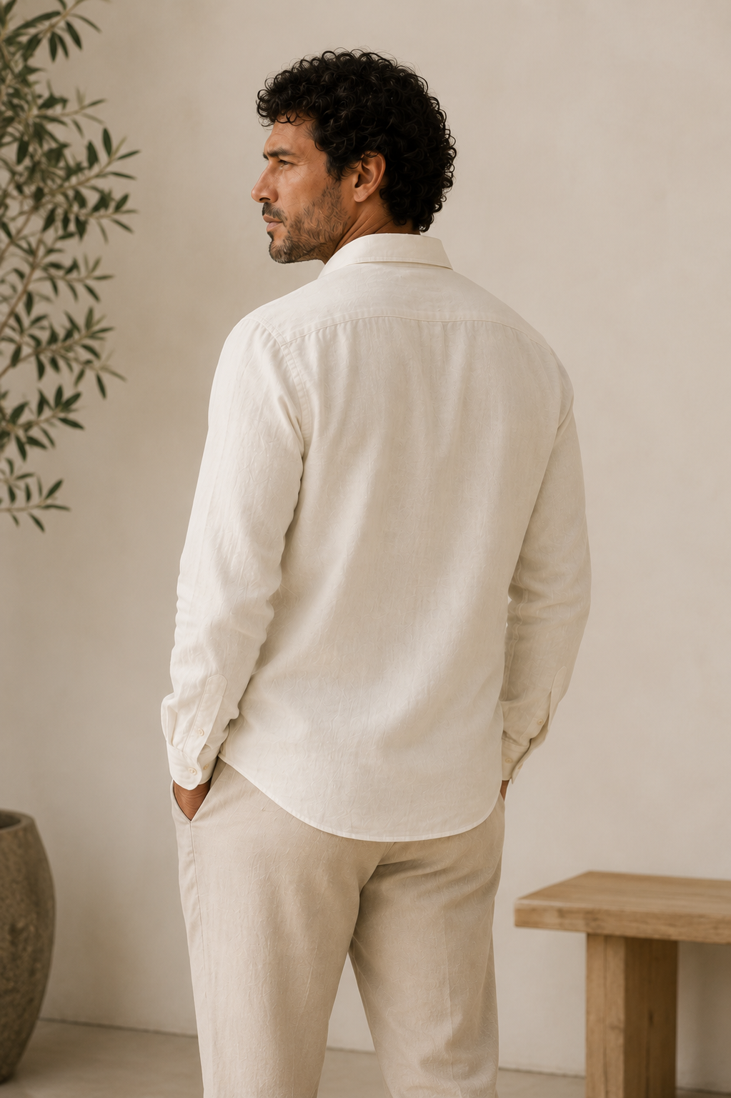 Natural Oat Premium Linen Shirt