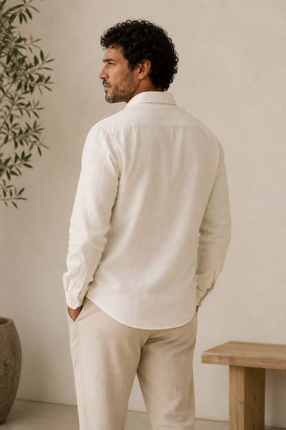 Natural Oat Premium Linen Shirt