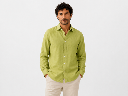 Pistachio Mist Premium Linen Shirt