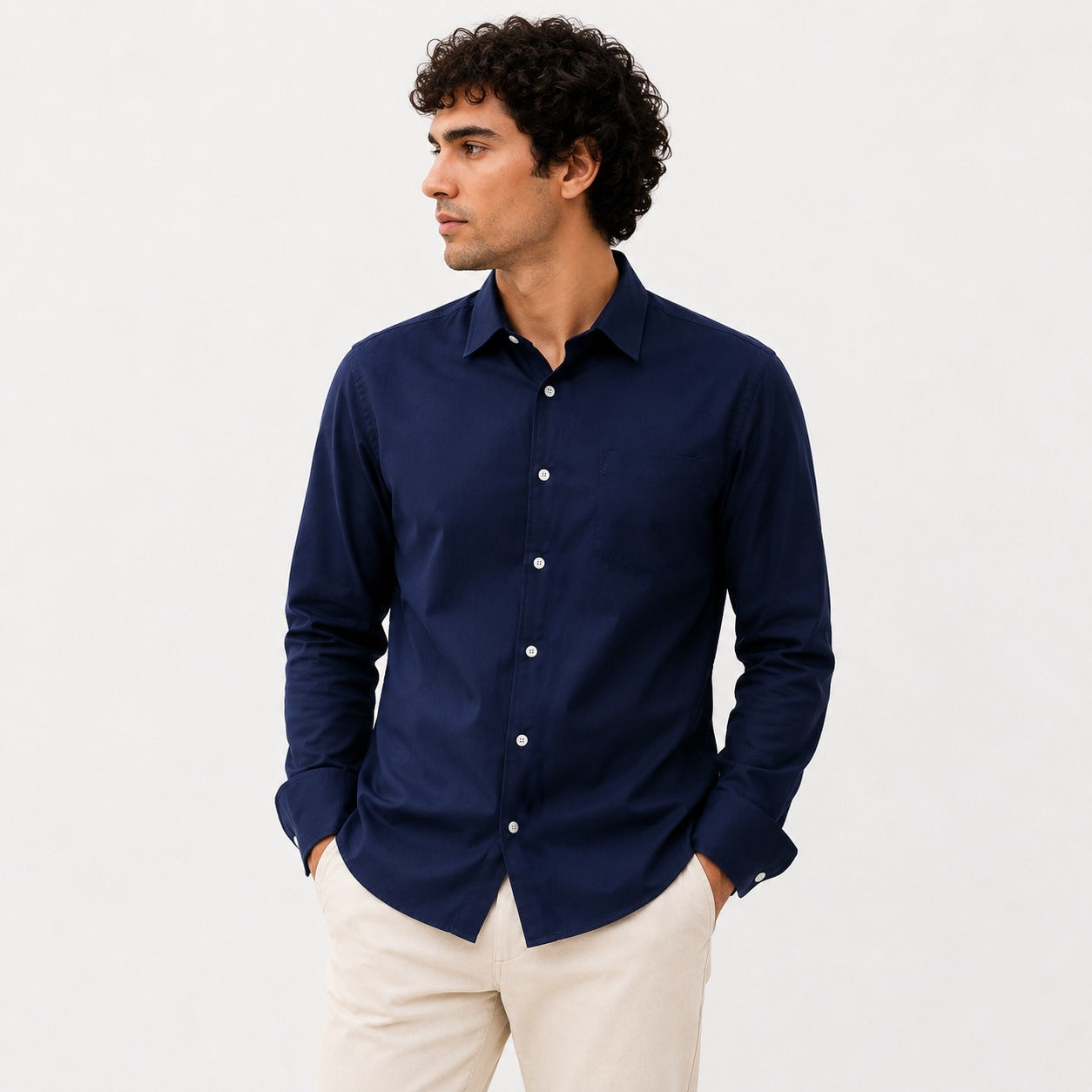 Midnight Navy Premium Linen Shirt