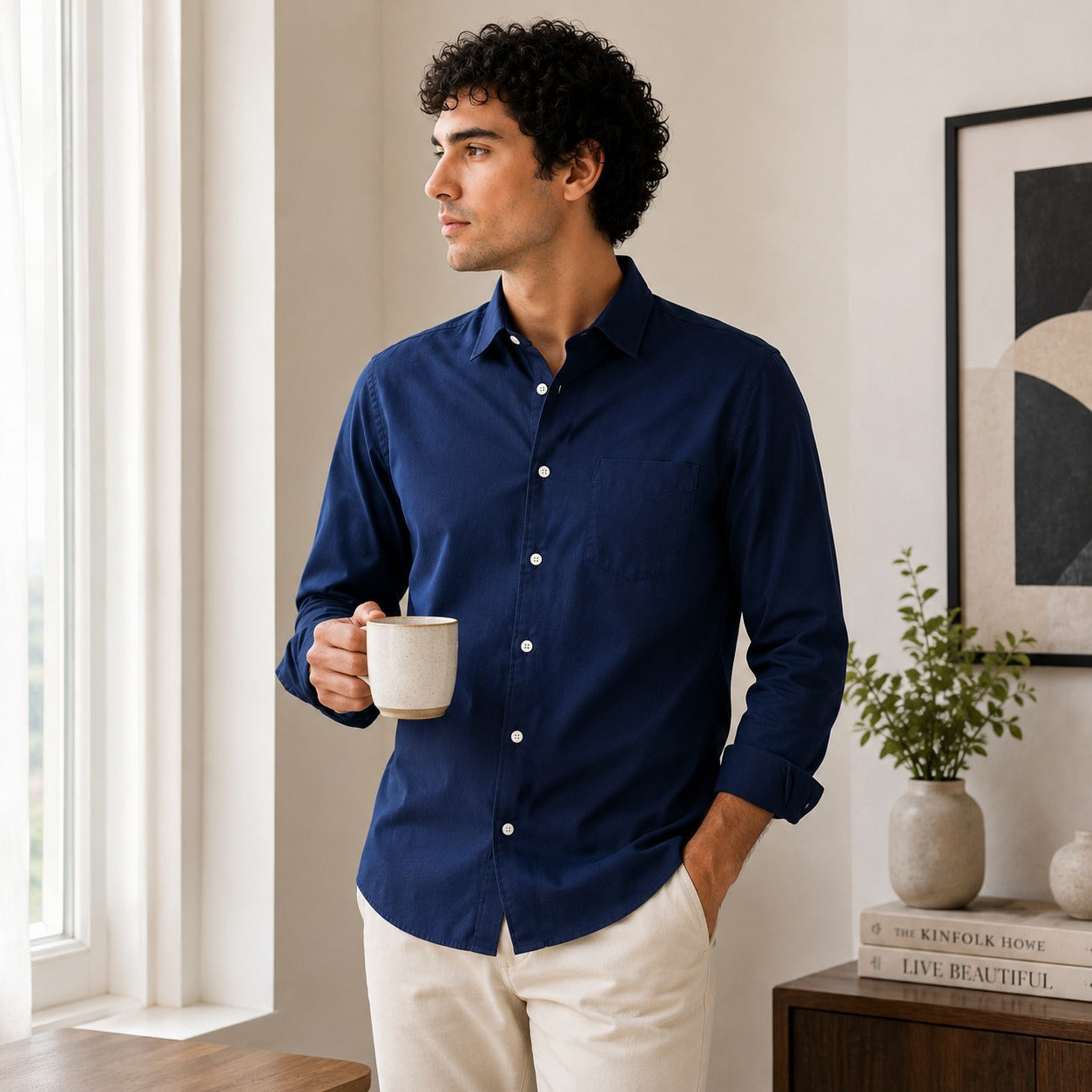 Midnight Navy Premium Linen Shirt