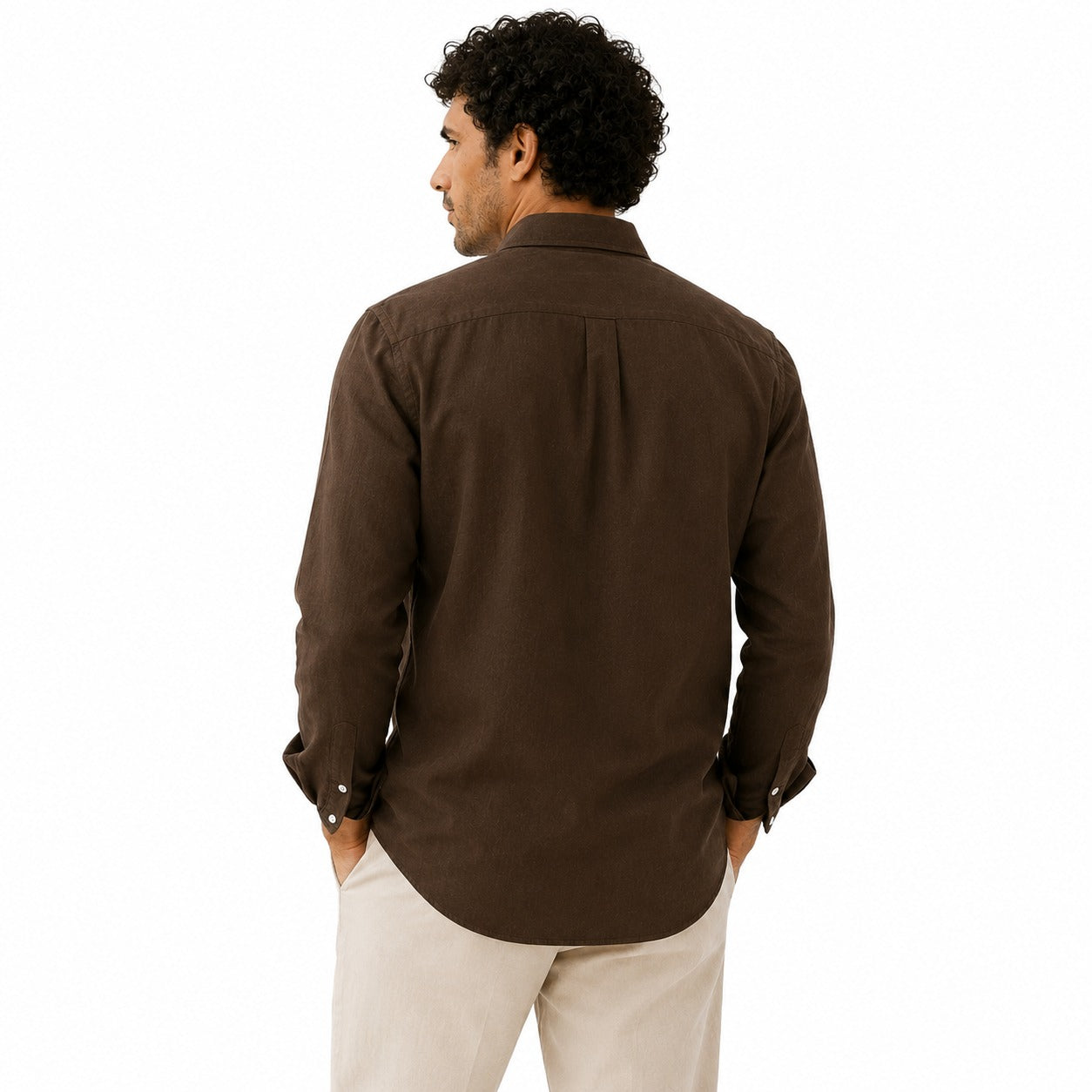 Cinnamon Earth Brown Linen Shirt